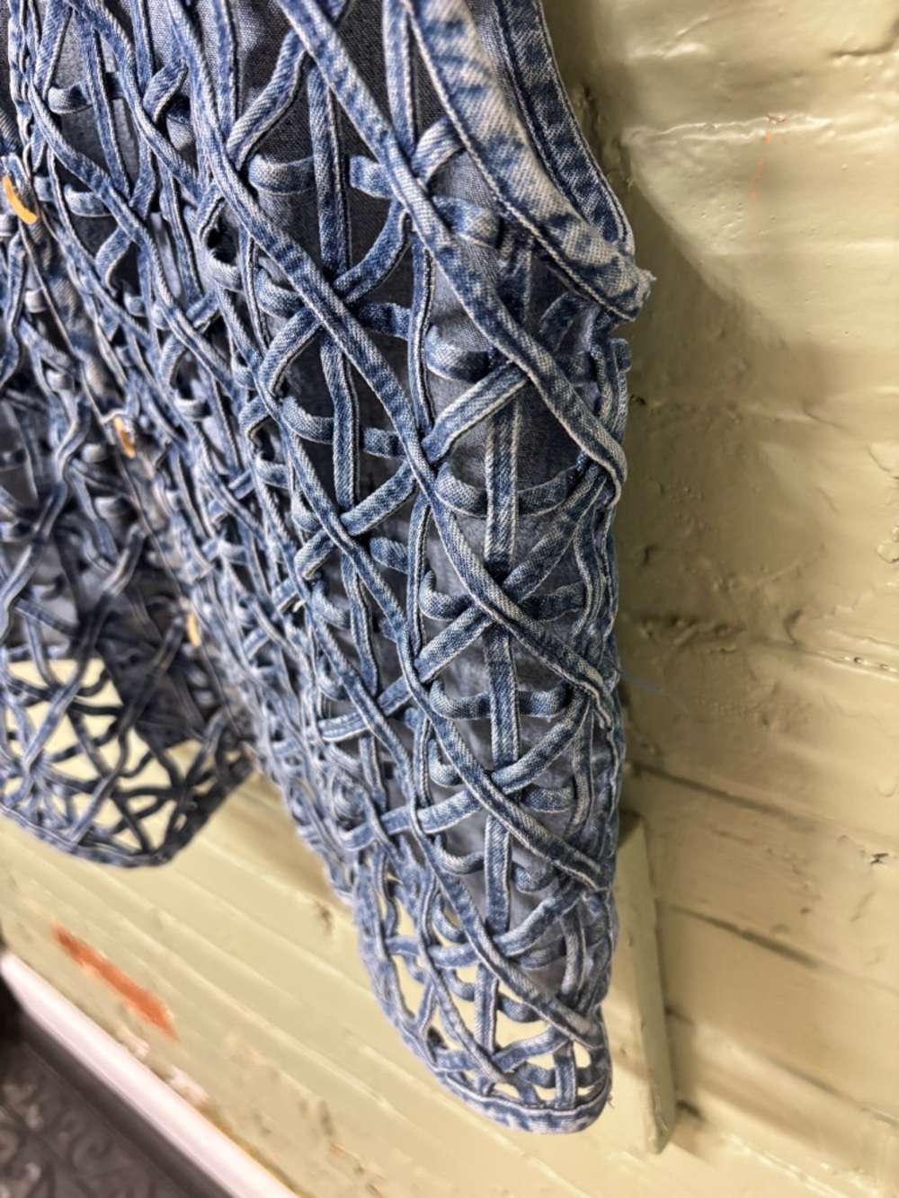 Vintage Denim Lattice vest. - Picture 6 of 7